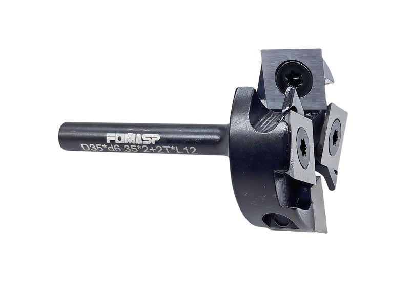 FomaSP CNC Spoilboard Surfacing Router Bit,1/4"(6.35mm) Shank,1-3/8"(35mm) Cutting Diameter,Slab Flattening Router Bit,Replaceable Carbide Inserts Wood Planer Bit with 2+2 Wings for Woodworking. - Image 3